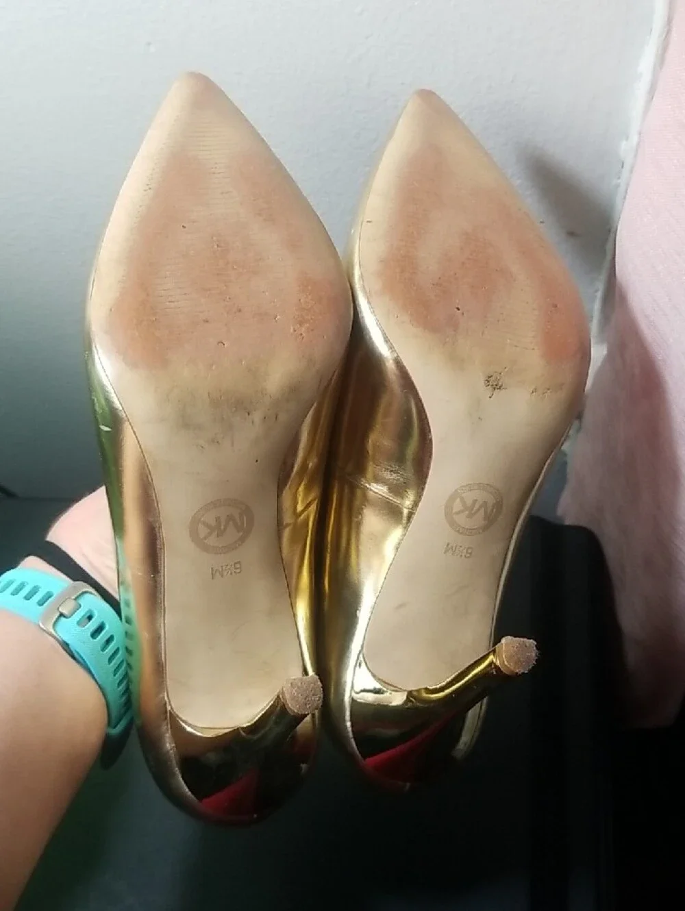 Michael Kors Metallic Golden Pointed Stiletto Pumps